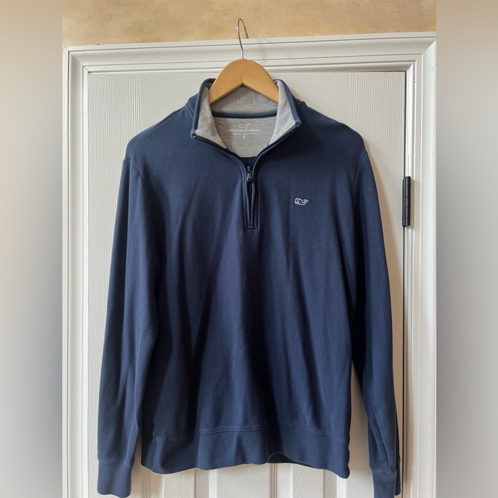 Vineyard Vines Navy Blue Quarter Zip Size Small lightweight